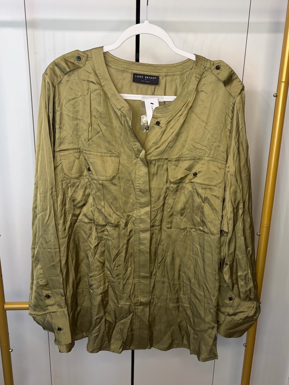 Lane Bryant Olive Green Blouse